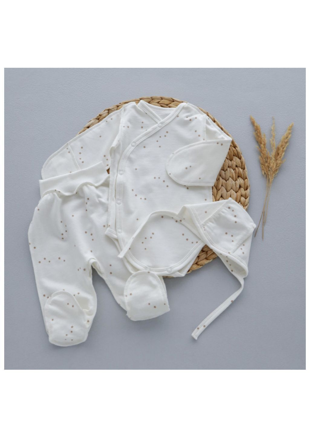 Комплект байковий: боді, повзунки і чепчик No Brand (363620684)