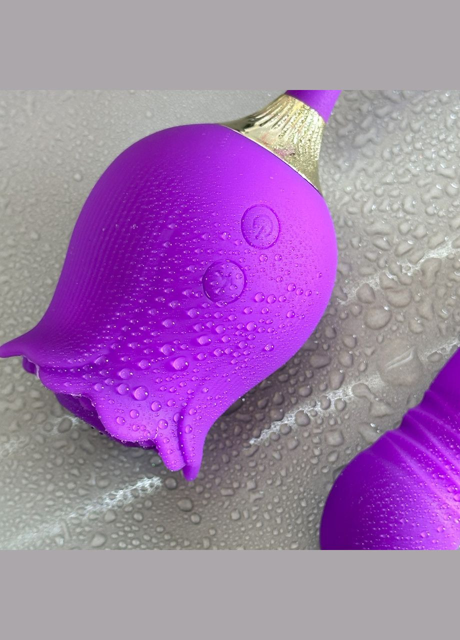 Вібратор Роза рожевий двосторонній стимулятор вакуумний для жінок No Brand (339092259)