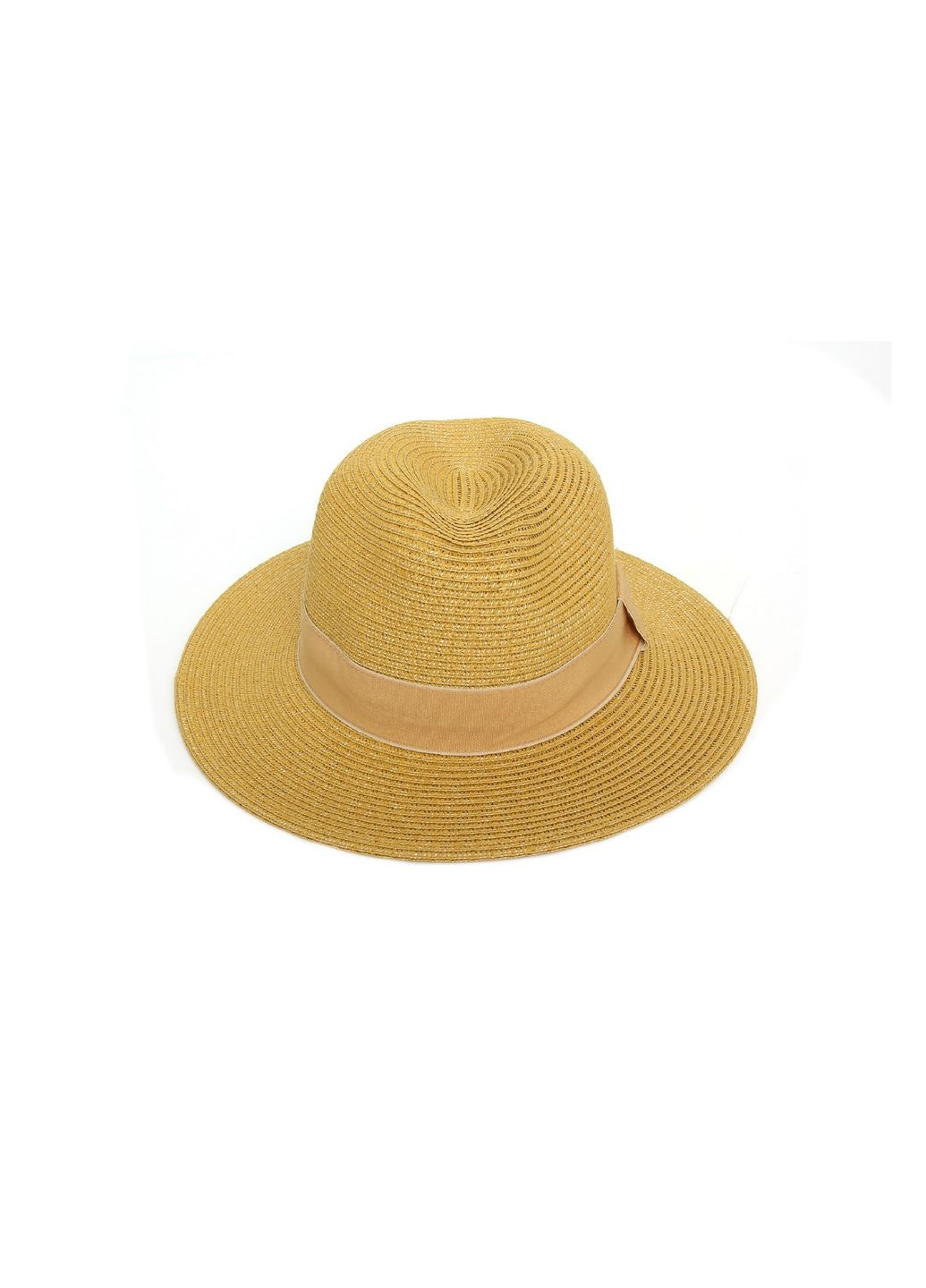 Шляпа федора женская бумага желтая AVA LuckyLOOK 376-725 (289478309)
