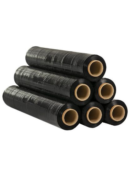 Стрейчплівка 20 мкм, 500 мм х 200 м вторинна, ручна, чорна No Brand (316091684)