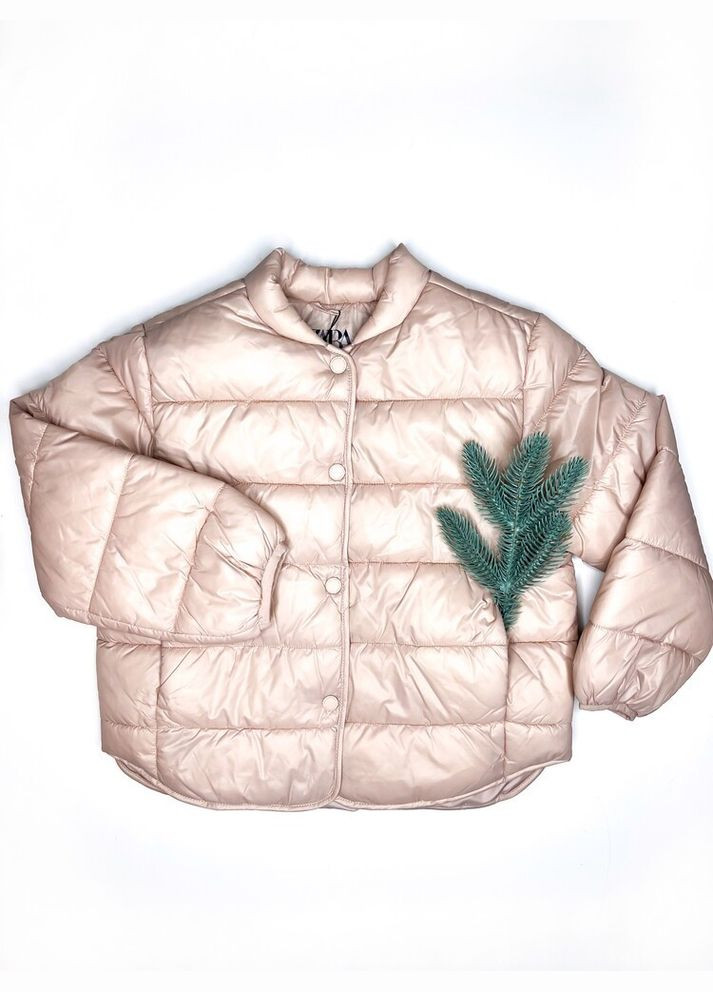 Пудровая демисезонная куртка 152 см пудровый артикул л170 Zara