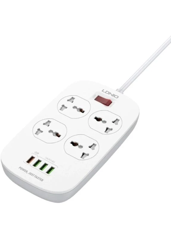 Сетевой фильтр питания SC4407Q 4роз. 4USB 2м (SC4407Q) Ldnio (400023927)