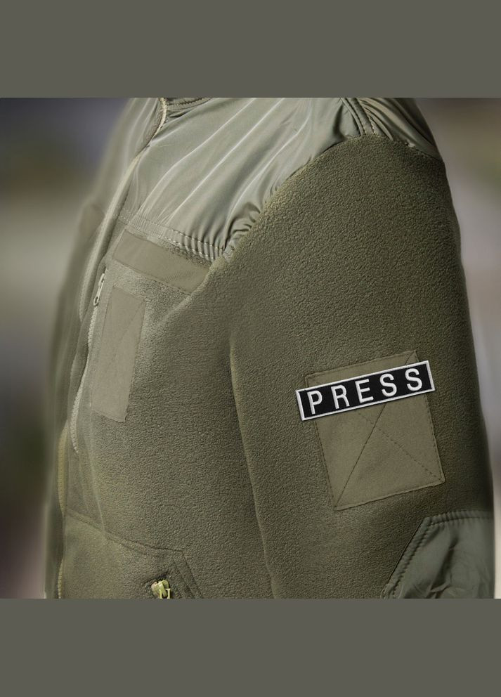Шеврон нашивка на липучці для журналістів PRESS ПРЕСА, вишитий патч 2,5х11,5 см IDEIA (275869462)