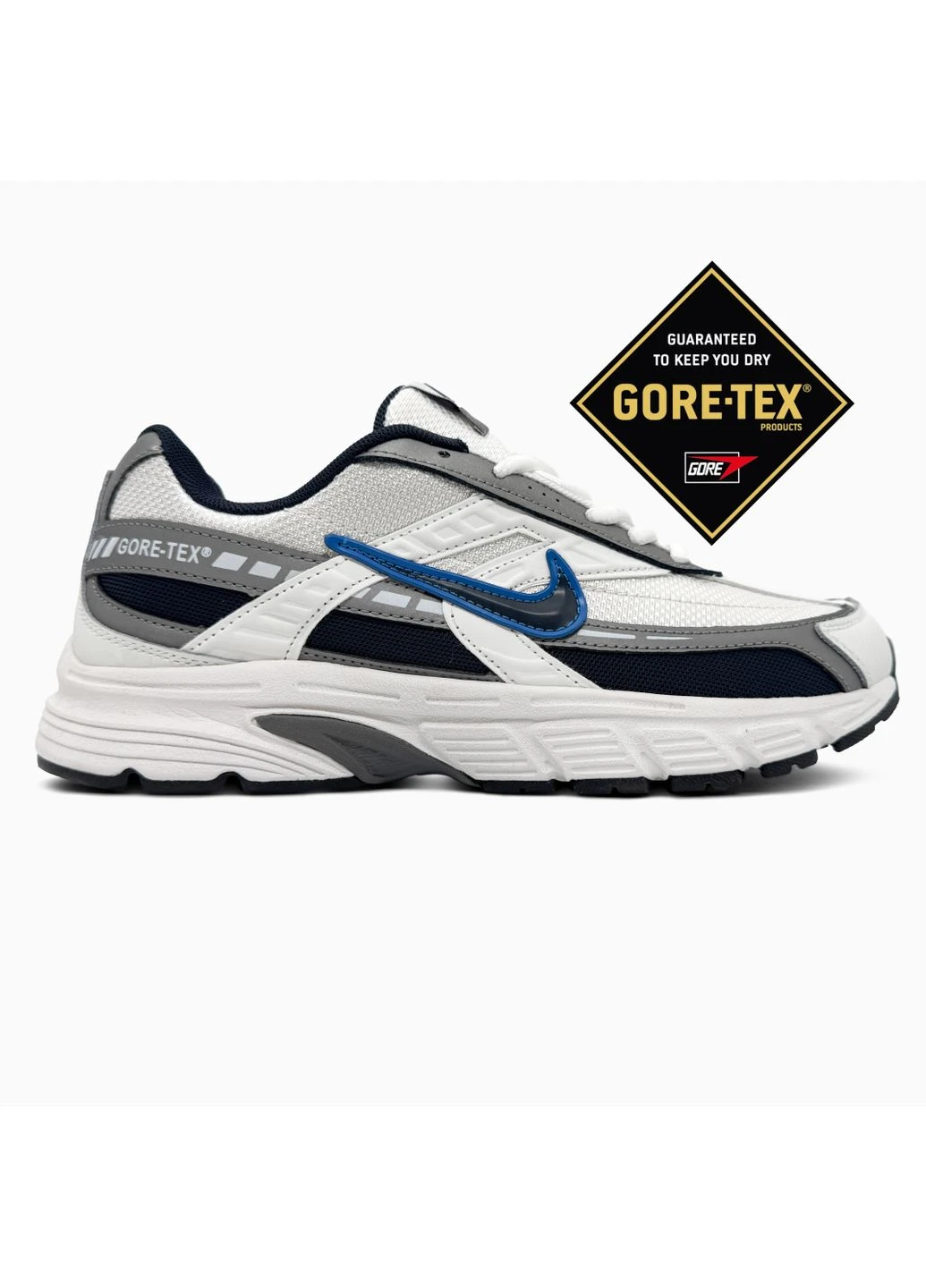 Белые летние кроссовки nike initiator white/gray/blue gore-tex найк инитиатор No Brand