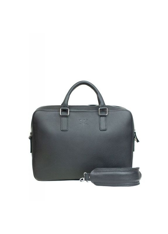 Сумка чоловіча шкіряна через плече Briefcase 2.0 Чорний флотар The Wings (302008301)