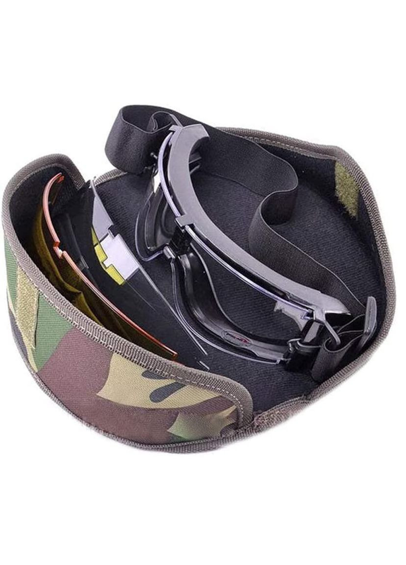 Тактична захисна маска-окуляри з 3 змінними лінзами (Чорні)-Панорамні незапітніючі Daisy (329741386)