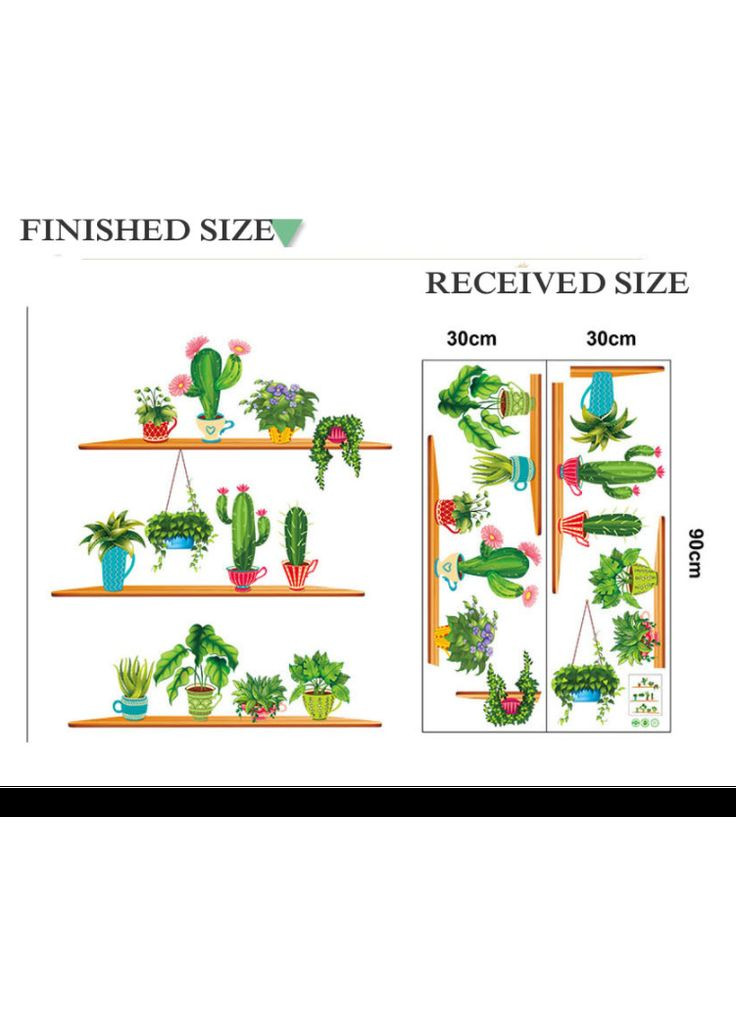 Вінілова наклейка на стіну 12 Квітків у вазонах (2 аркуші 30 х 90 см) Б259-1 No Brand (302678843)