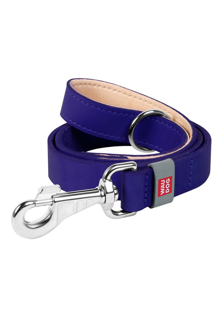 Поводок для собак кожаный Classic, Ш 20 мм, Дл 122 см фиолетовый WAUDOG (364749684)