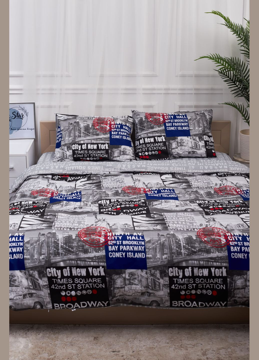 Комплект постельного белья семейный 160х220х2 наволочки 4х50х70 Бязь Gold Люкс (MS-820001244) Moon&Star New York (285717037)