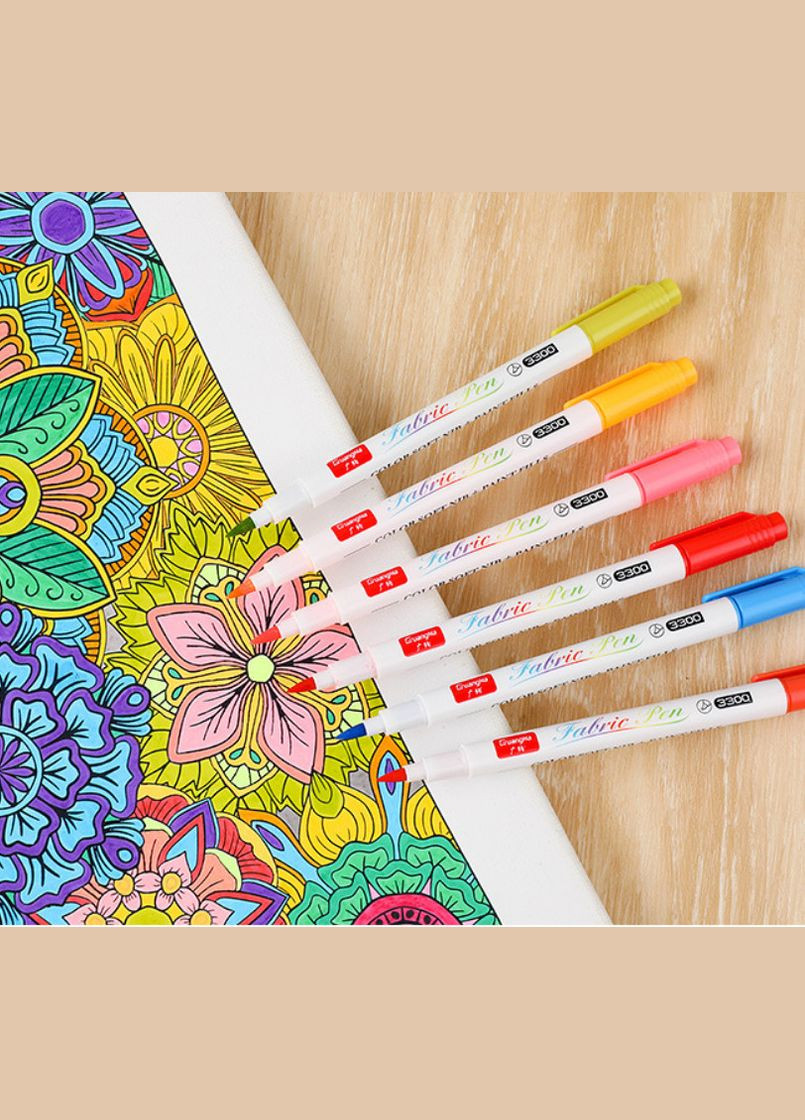 Набор цветных маркеров для текстиля, водостойкие, 12 шт No Brand (340486811)