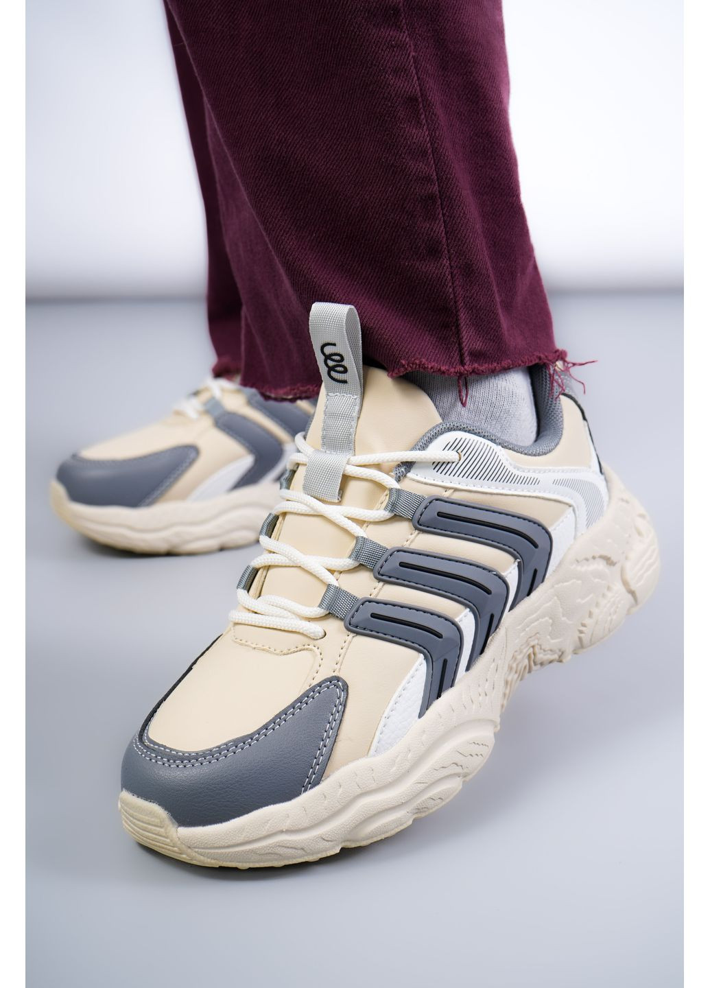 Кроссовки женские TF-25-35-beige/gray бежевые 346645 Where Uwear бежевые (365776527)