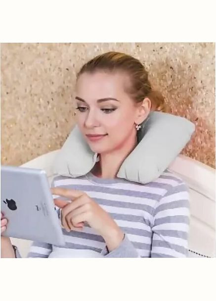 Надувна флокована подушка 67006, 37 х 24 х 10 см, зелена Bestway (301916719)