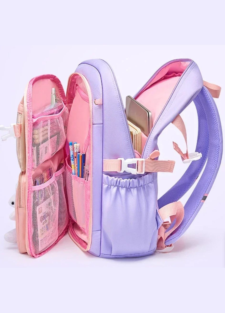 Рюкзак, портфель городской, школьный. Фиолетовый + Розовый. No Brand (296932682)