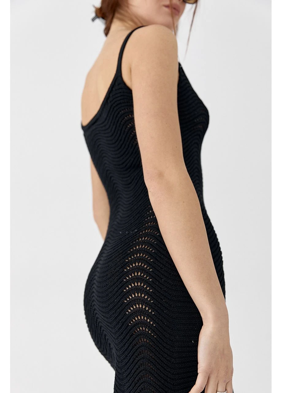Черное кэжуал платье Lurex однотонное