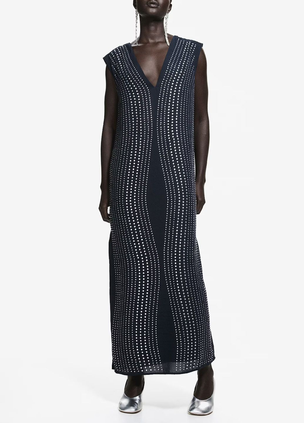 Темно-синее праздничный платье H&M однотонное