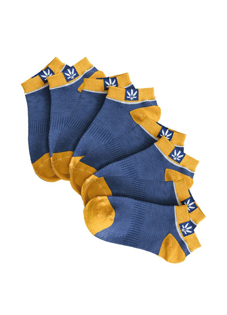 Стильні чоловічі шкарпетки розмір 36-38 Hempo Блакитно-жовтий, 4 пари BAFT (293488856)