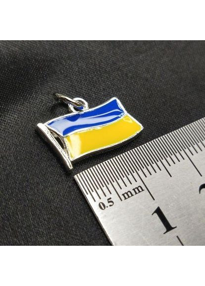 Підвіска "Прапор України" 12х16 мм, колір срібло (гіппоалергенний сплав) Plus-plus (352746333)