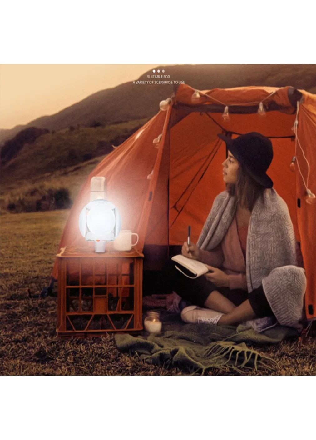 Фонарь лампа аккумуляторная ручная (подвесная) от солнечной батареи с USB зарядкой на 5 режимов до 3-4 часов работы No Brand (361669460)