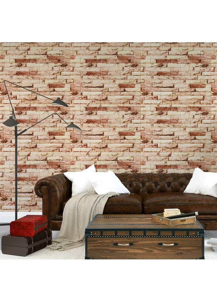 Самоклеящаяся 3D панель 700х770х3мм Красный Екатеринославский кирпич (43-3) StickerWall-SW-00001164 Sticker Wall (370563879)