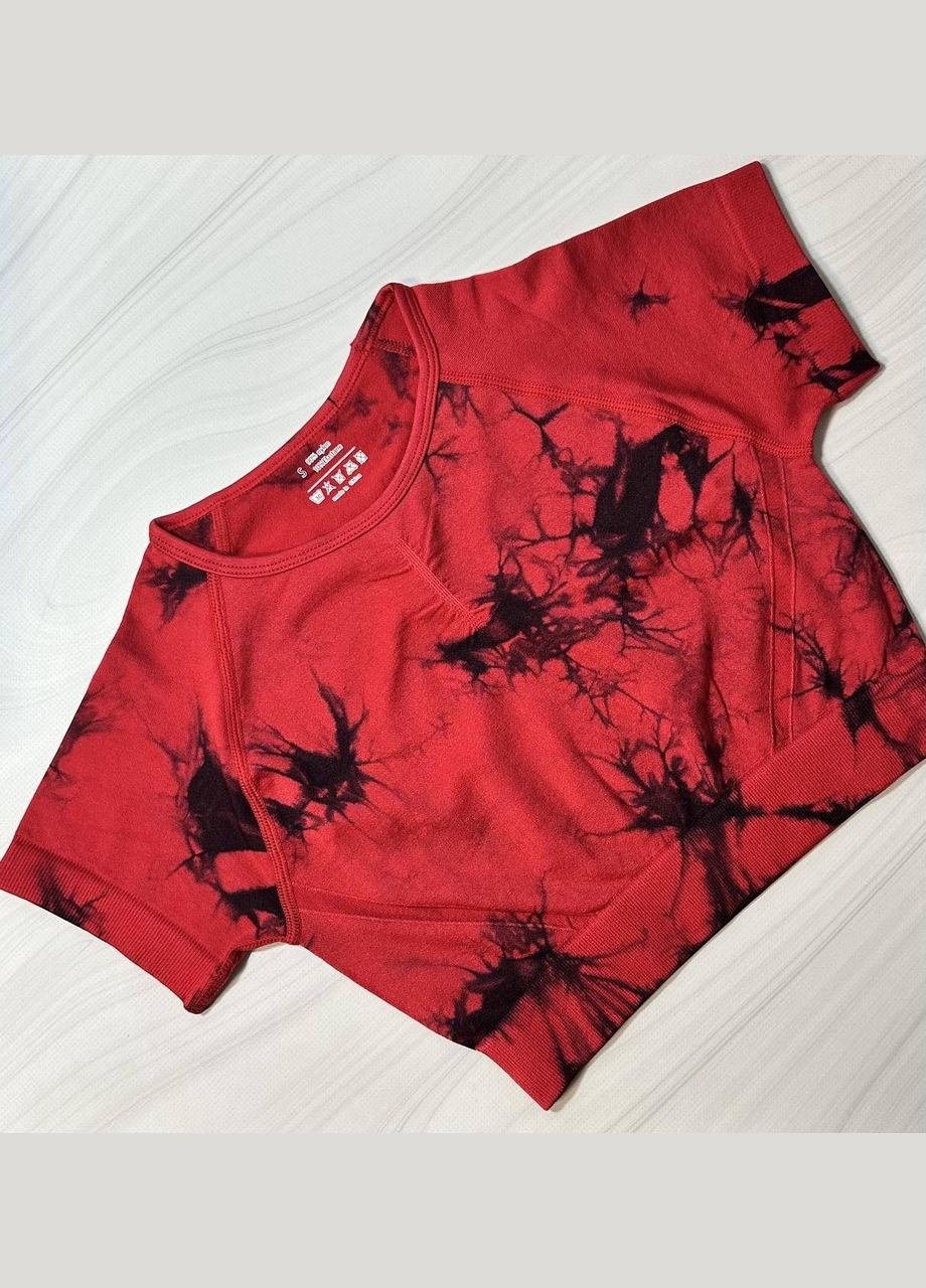 Комплект для фітнесу (спортивний костюм) тай-дай, шорти + топ No Brand (322120776)