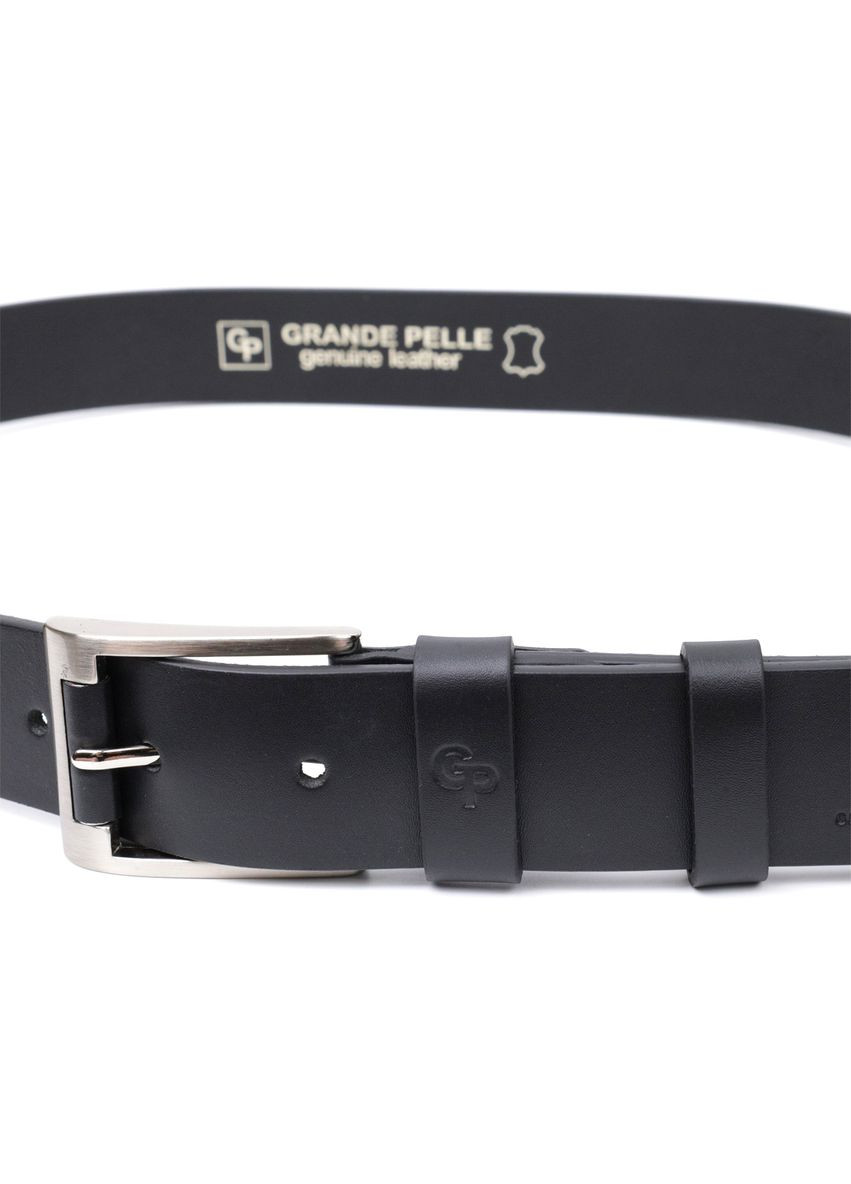 Интересный ремень под джинсы из натуральной кожи GRANDE PELLE черный (sku_11687) No Brand (327820017)