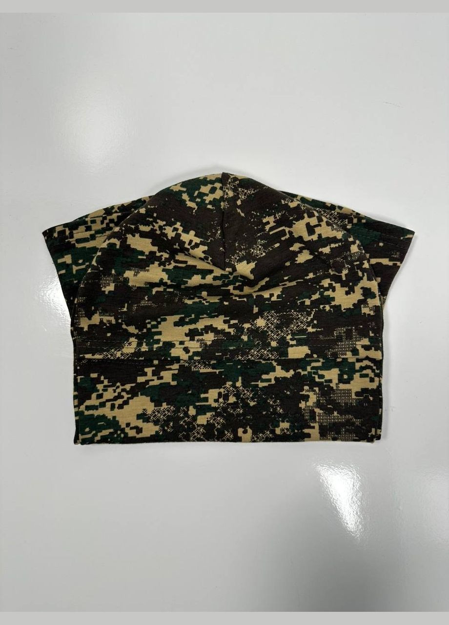 UA балаклава бавовняна літня хижак 55-58см, військова, хищник піксель комбінований кулір виробництво - Україна