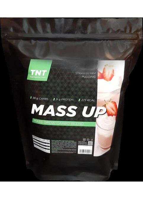 MASS UP GAINER Гейнер високобілковий TNT (2,5 кг) +Омега-3 TNT (60 капсул) Полуничний пудинг BioLine Nutrition (372186064)
