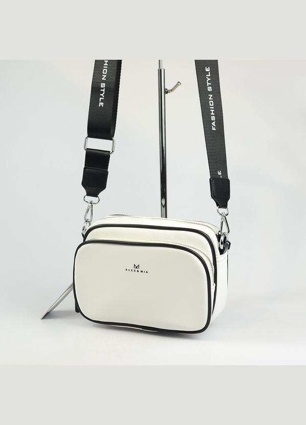 Біла текстильна жіноча маленька сумка крос-боді через плече No Brand (293942356)