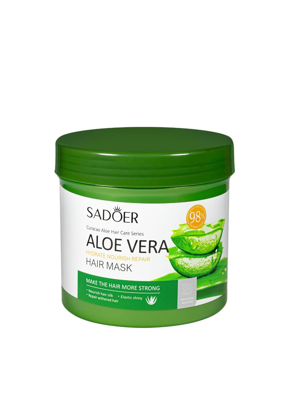 Маска для волосся зволожувальна Aloe Vera з алое, 500 мл SADOER (368833958)