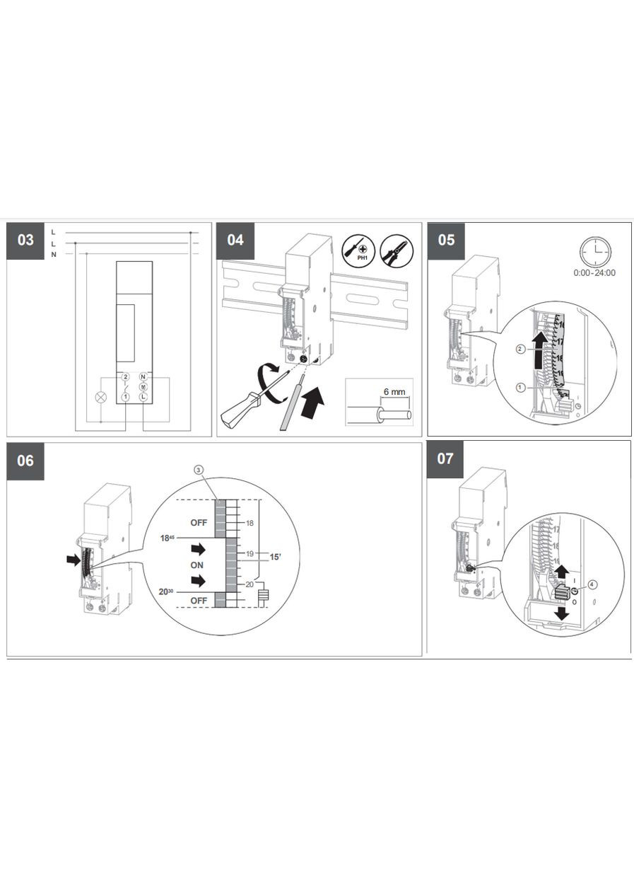 Таймер аналоговый суточный EHN010 16А 1НВ (NO), без резерва хода, 1М Hager (340535610)