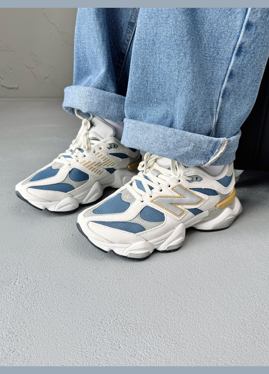 Бежевые демисезонные кроссовки мужские и женские new balance 9060 beige blue | нью беланс 9060 бежевые No Brand