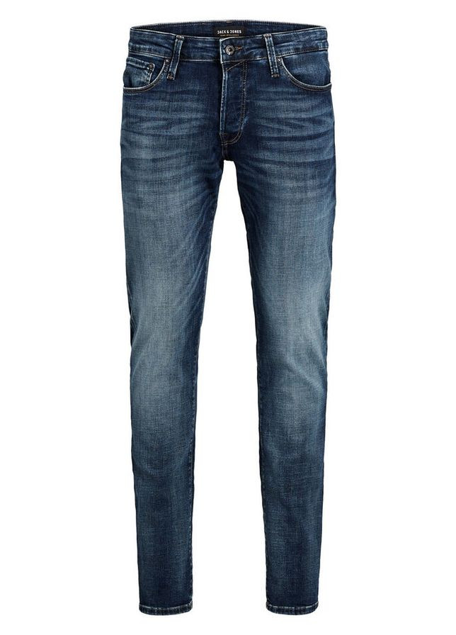 Темно-синие демисезонные слим джинсы GLENN CON 057 50SPS Slim Fit 12133074 JACK&JONES