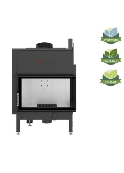 Камінна топка ALBERO AL14R.H-BDBI Cкло декор цільногнуте+додаткове внутрішнє скло цільногнуте Hitze (370385507)