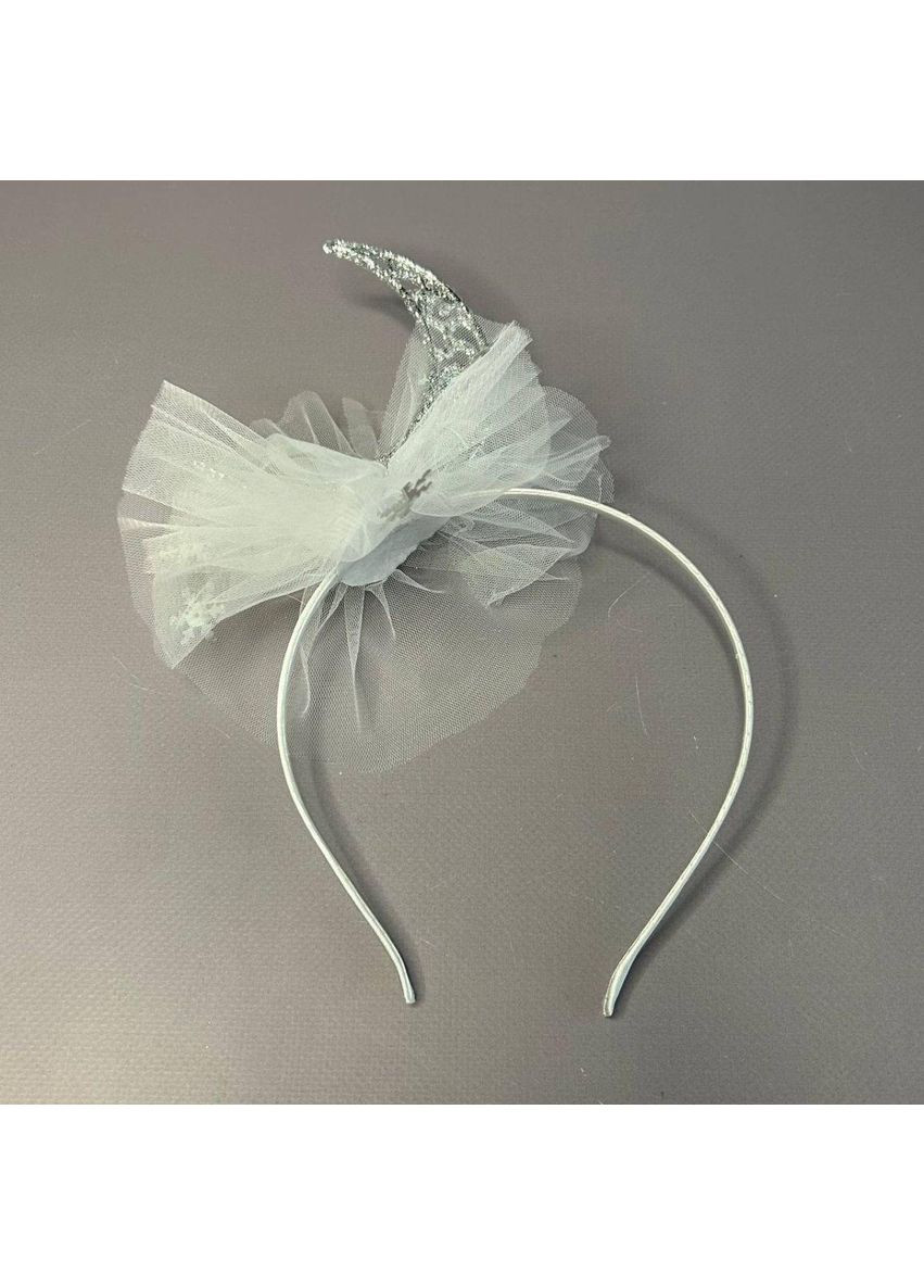 Обруч для волос с атласной лентой 5мм - Луна серебро Plus-plus (352751241)