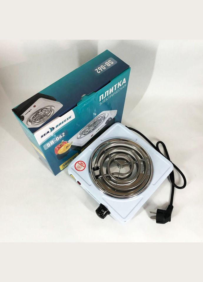Настільна плита електрична SB-062 1000 Вт, настільна одноконфоркова, плита побутова Sea Breeze (365670333)
