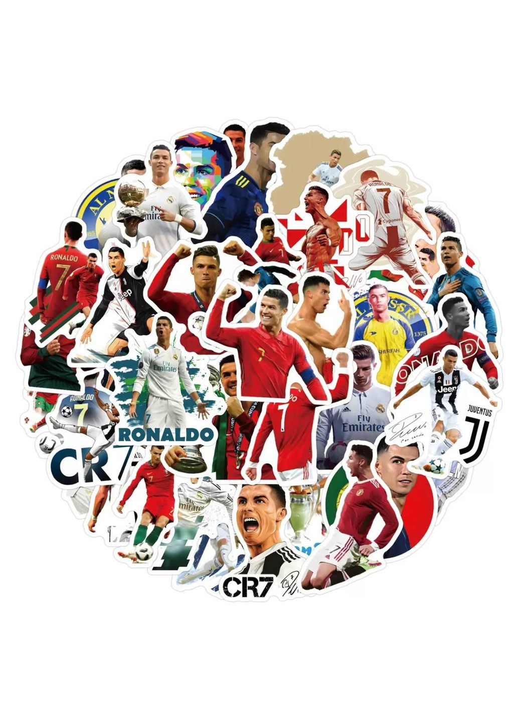Набор наклейок, наклеек, стикеров футболиста Криштиану Роналду, Ronaldo, 50шт No Brand (361205181)