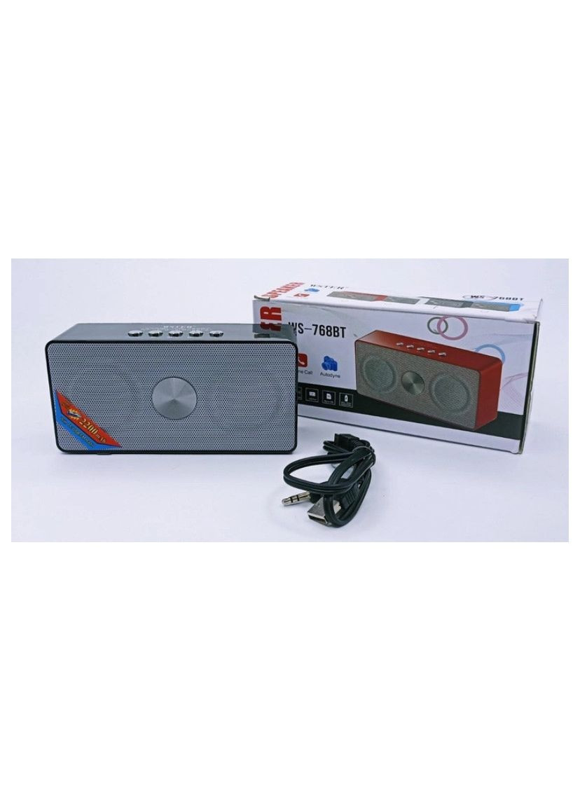 Портативная музыкальная аккумуляторная Bluetooth-колонка со встроенным радио WS-768 WSTER (324102987)