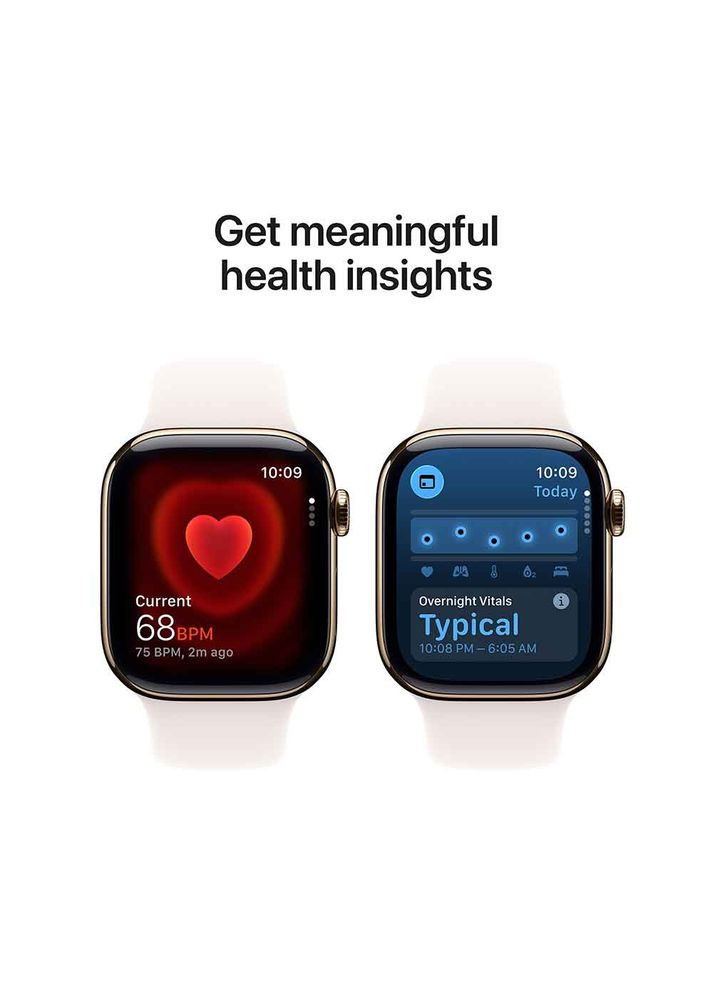 Смарт-годинник Watch Series 11 GPS + Cellular 42mm Gold Titanium Case with Light Blush Sport Band - S/M (MF8W4RK/A) Apple (367056019)