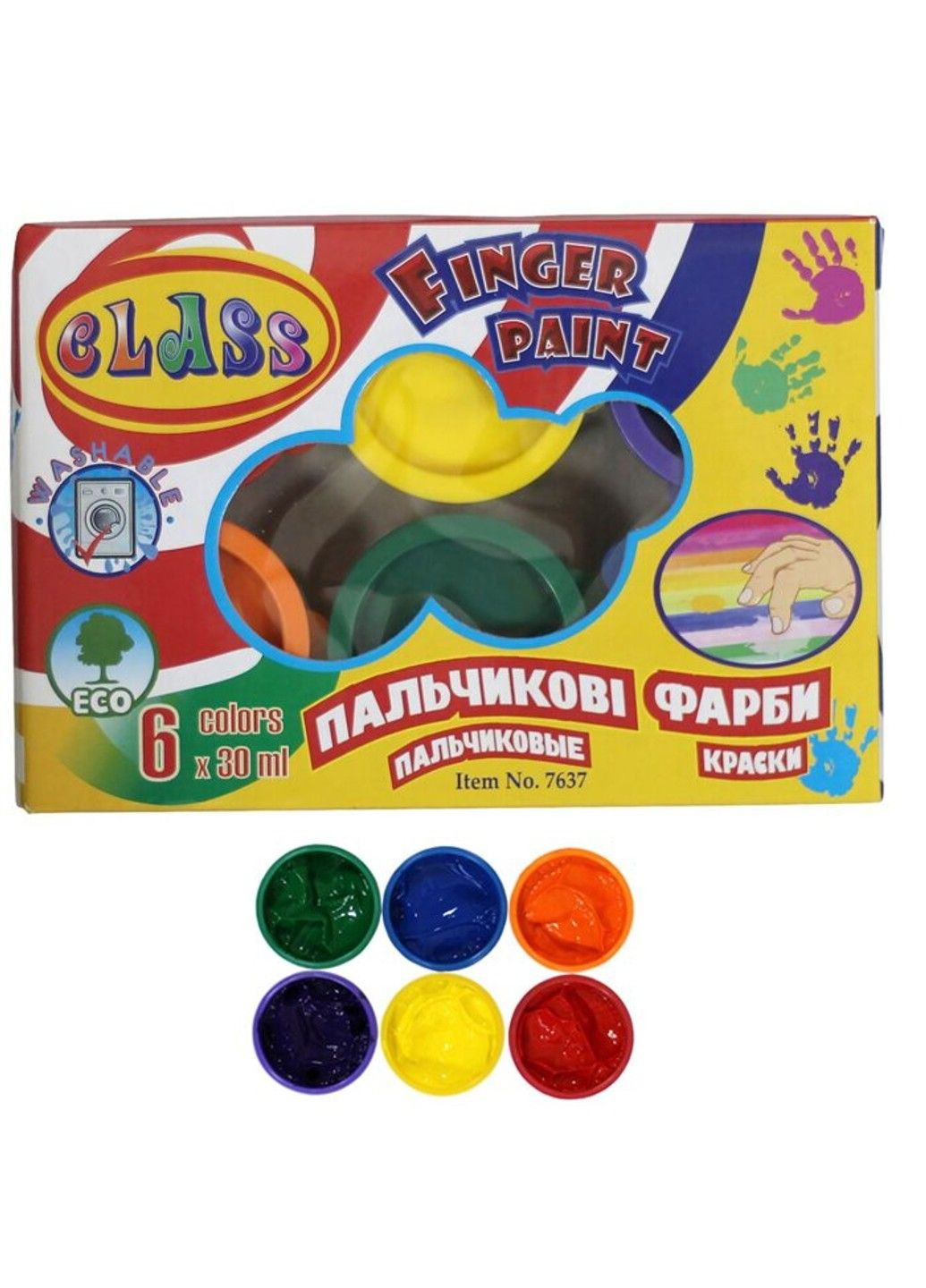 Краски пальчиковые 6 цветов по 30мл 7637, Class (299664925)