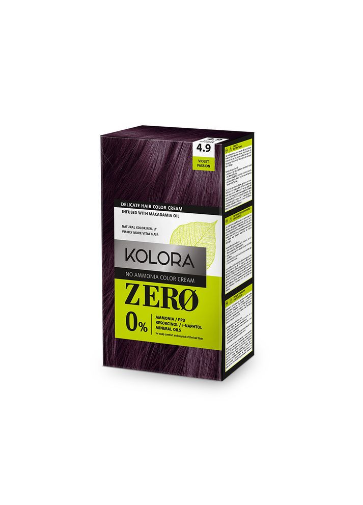 Фарба для волосся KOLORA ZERO 4.9 фіолетова пристрасть, 60 мл. Aroma (292559317)