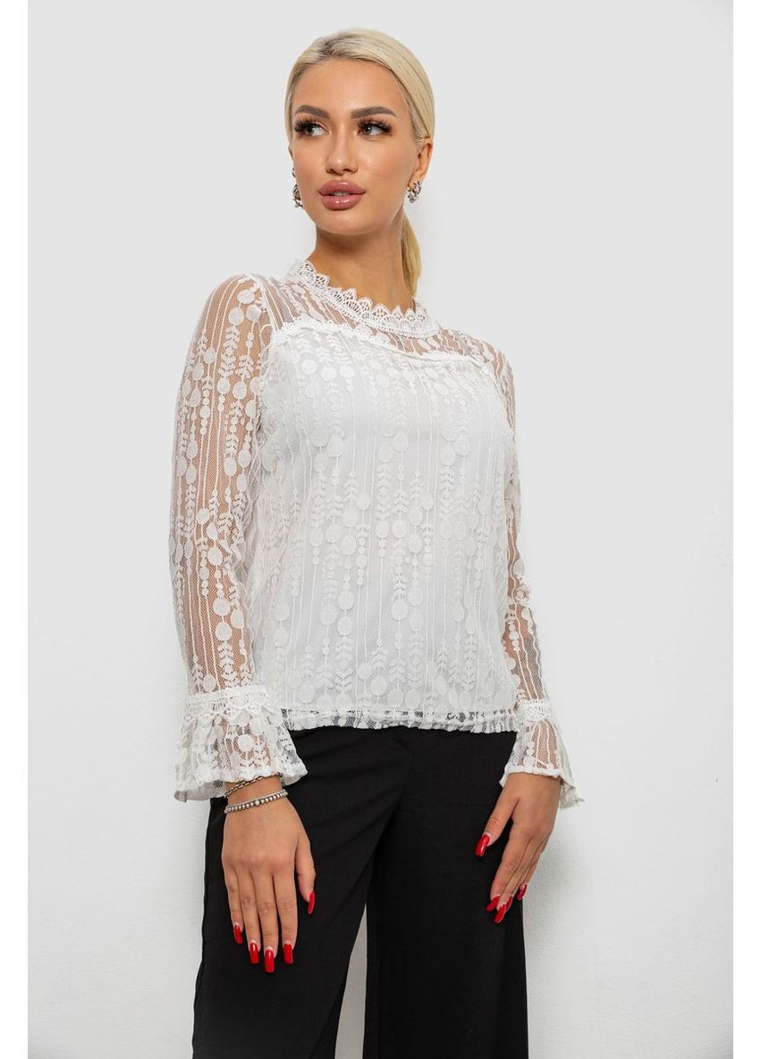 Молочна блуза жіноча класична гіпюрова Sport Line
