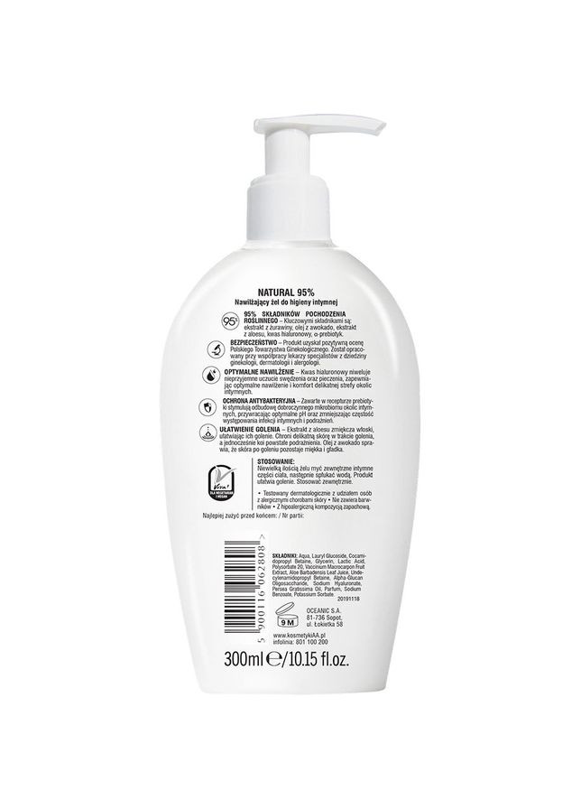 Міцелярний гель для інтимної гігієни Intimate Natural 95% 300 мл AA 5900116062808.0 (328200439)