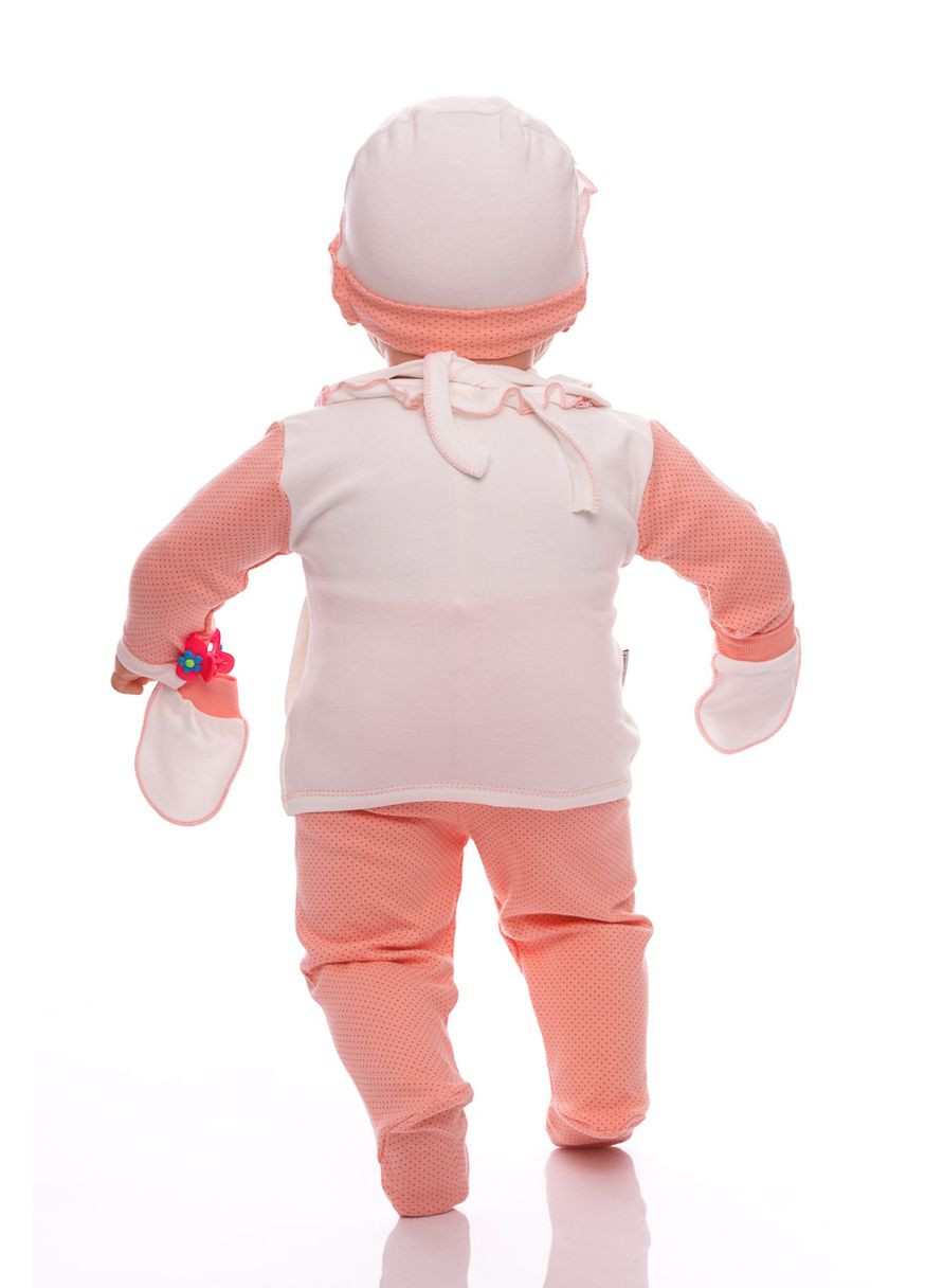 Рожевий демісезонний комплект на витяг для дівчинки трикотажний в коробці сонечко 56 см (42574) BABYKROHA