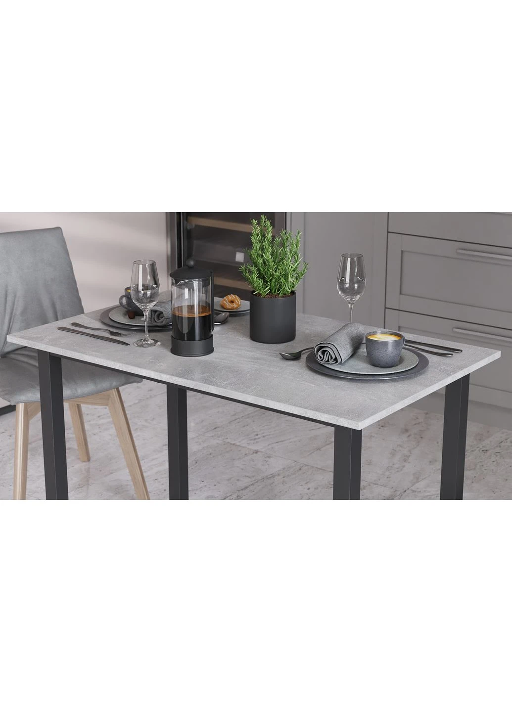 Стіл універсальний Knap 750x1400x700 Чорний метал ДСП 16 мм (FRD-106378) Ferrum-decor (373645294)