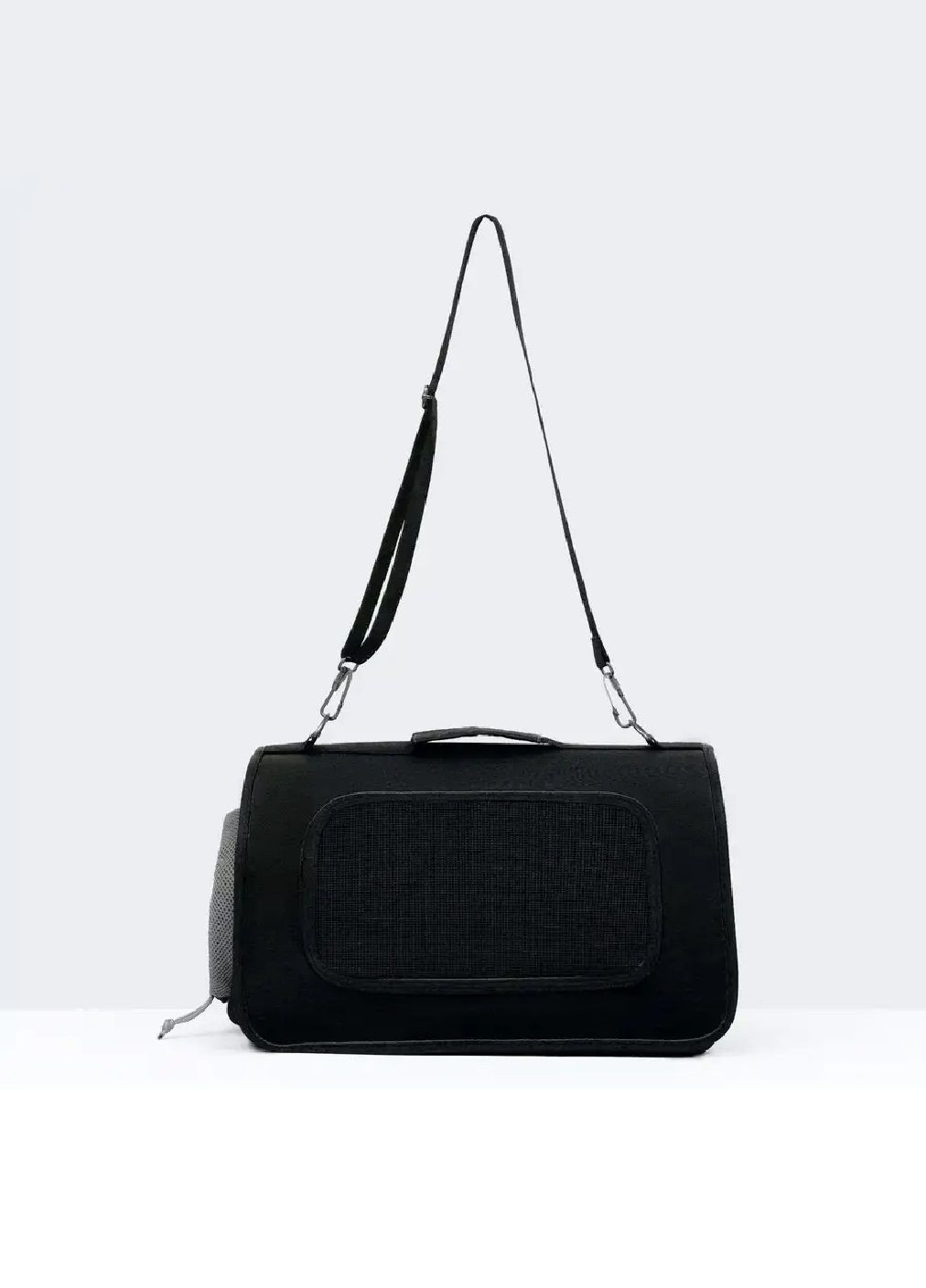 Сумка переноска для тварин котів собак з вентиляцією кишенями ручкою ременем 52x22x29 см розмір L (477288-Prob) Чорна Unbranded (296552115)