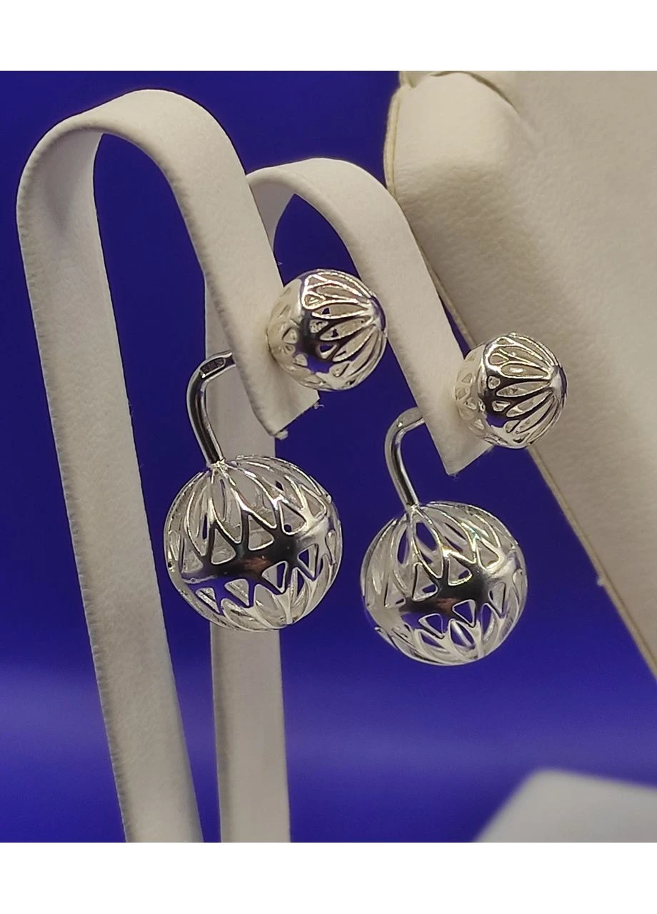 Серебряные серьги "Шарики Ромашка " Shiny ш3б No Brand (387512461)