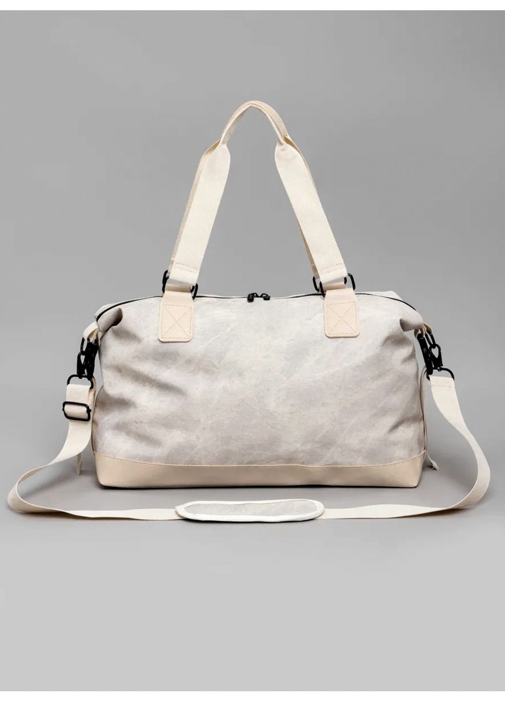 Сумка спортивна жіноча дорожня пляжна через плече для тренувань подорожей водонепроникна бежева 73940 OnePro (372049111)