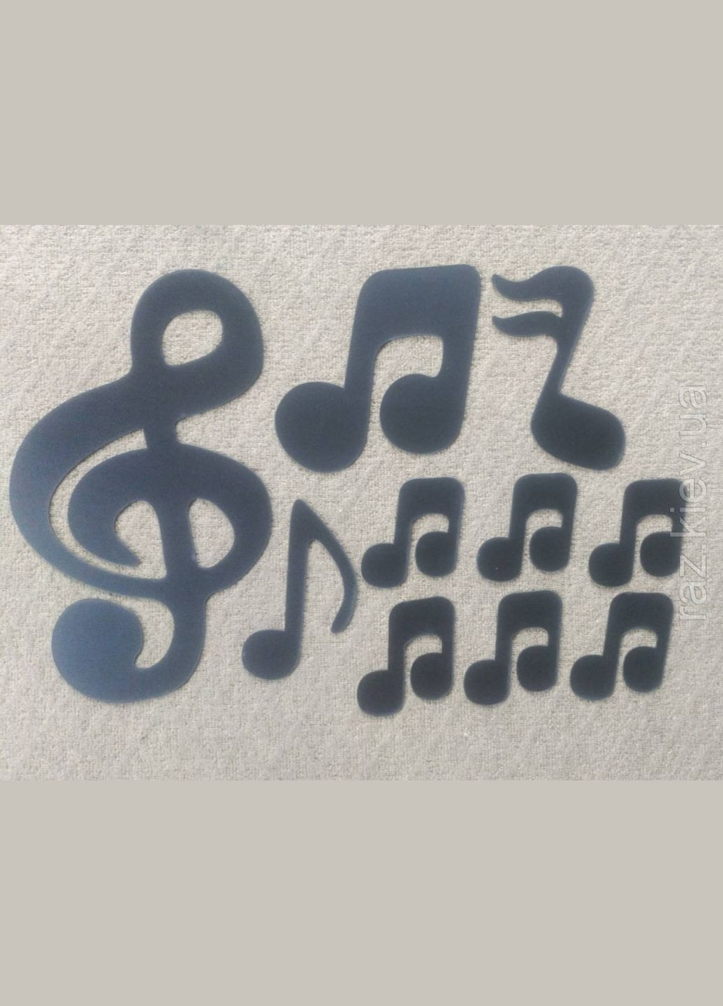 Акрилові чорні наклейки Музичні ноти великі набір 10 шт. No Brand (303140274)