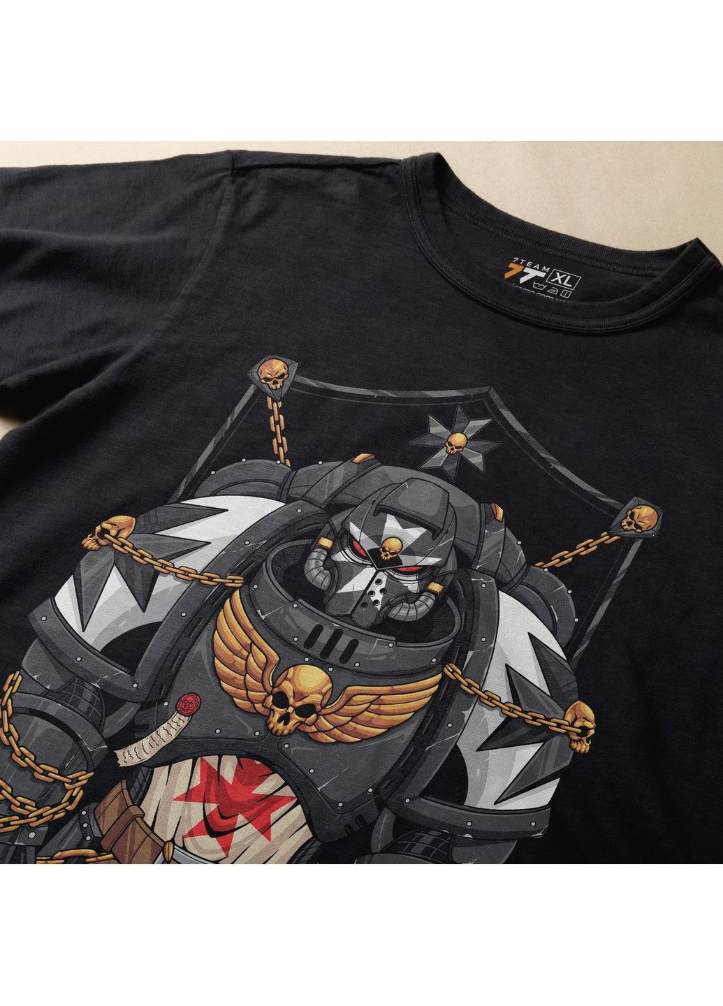 Чорна футболка з принтом warhammer 40k - black templare No Brand
