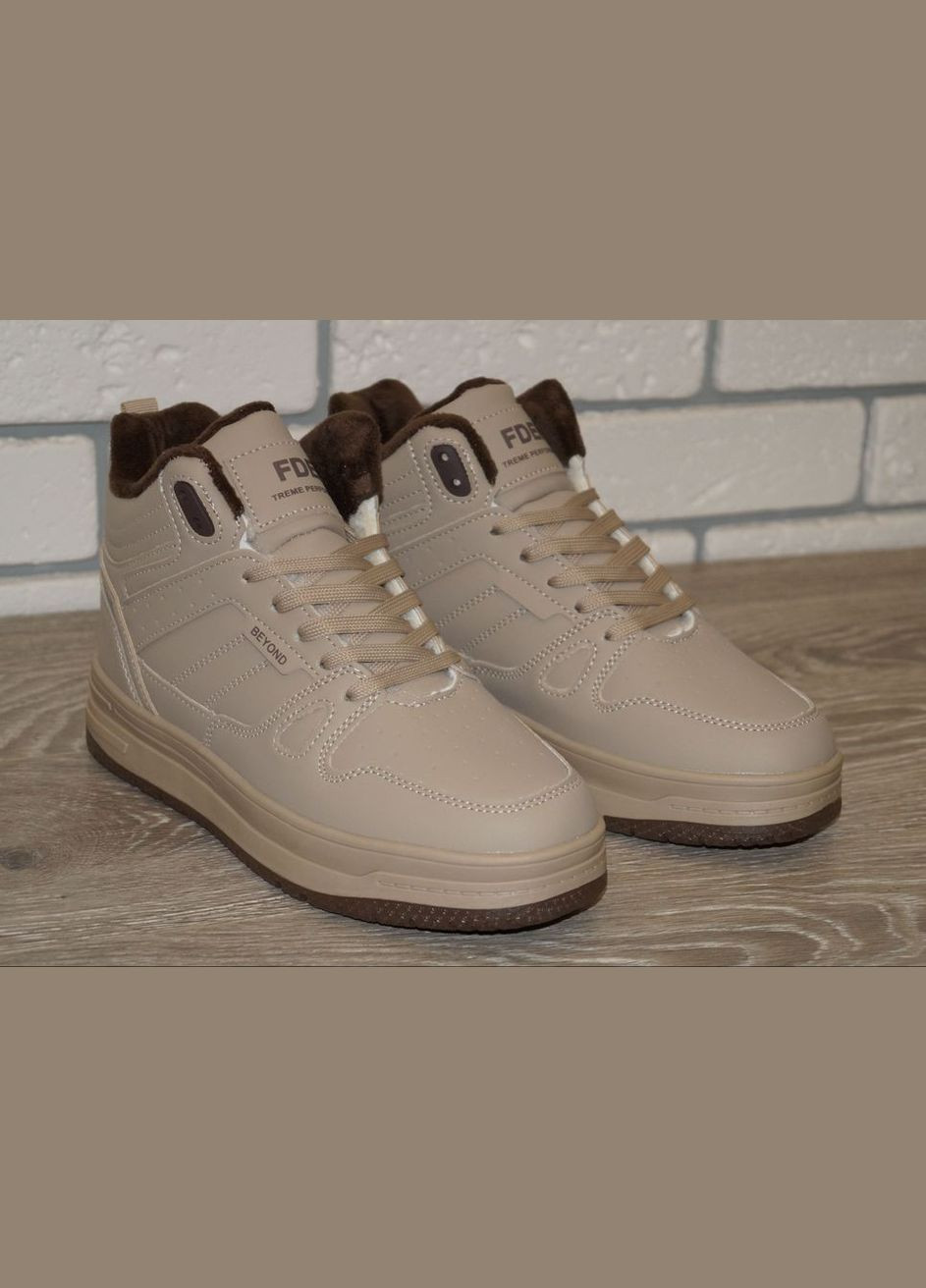 Бежевые повседневные, кэжуал зимние хайтопы зимние подростковые / ботинки зимние подростковые бежевые FDEK
